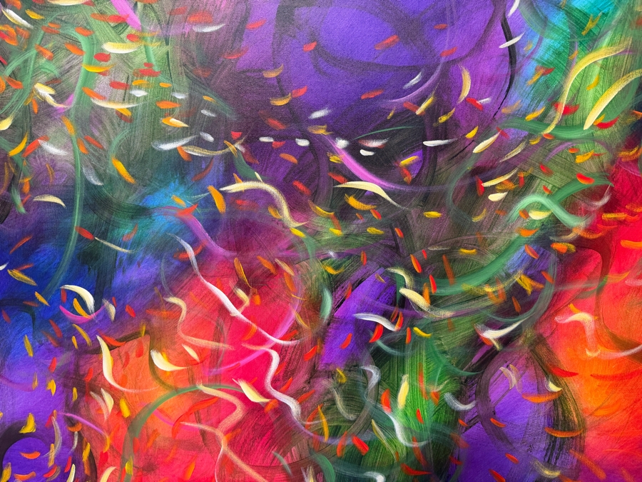 Gerrit Greve (1948-2024, Cardiff by the Sea, CA) Original Acrylic Painting On Canvas Titled 'Wonderment 5' 2014 Signed Verso 60 X 40 Estimate $2,400 - $3,000 (Retailed $13,300) [Photo 3]