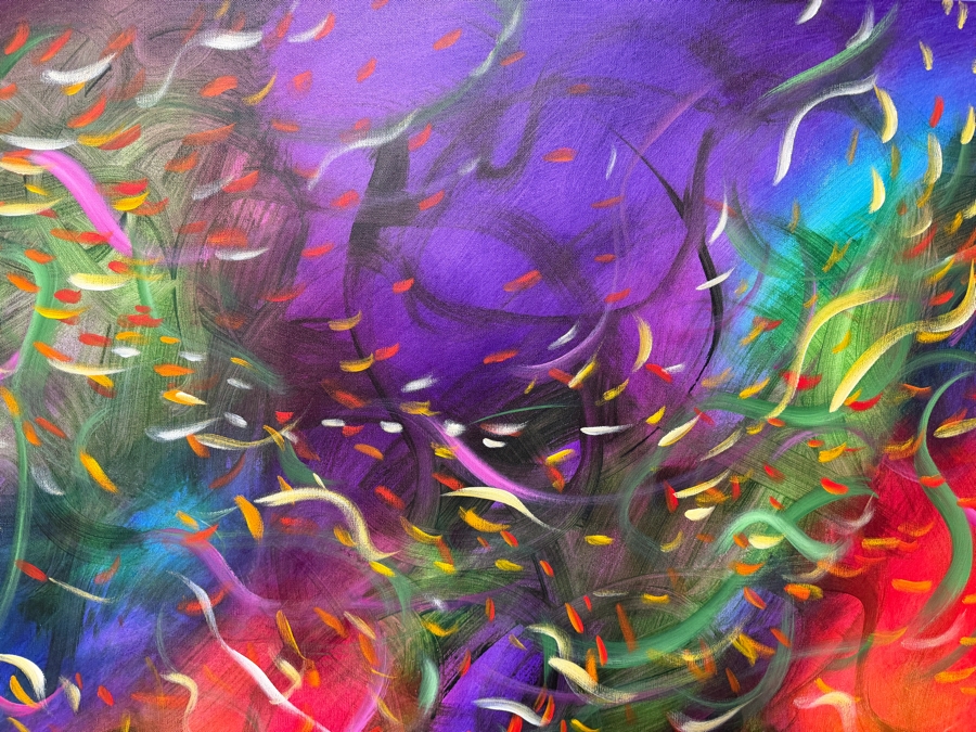 Gerrit Greve (1948-2024, Cardiff by the Sea, CA) Original Acrylic Painting On Canvas Titled 'Wonderment 5' 2014 Signed Verso 60 X 40 Estimate $2,400 - $3,000 (Retailed $13,300) [Photo 4]