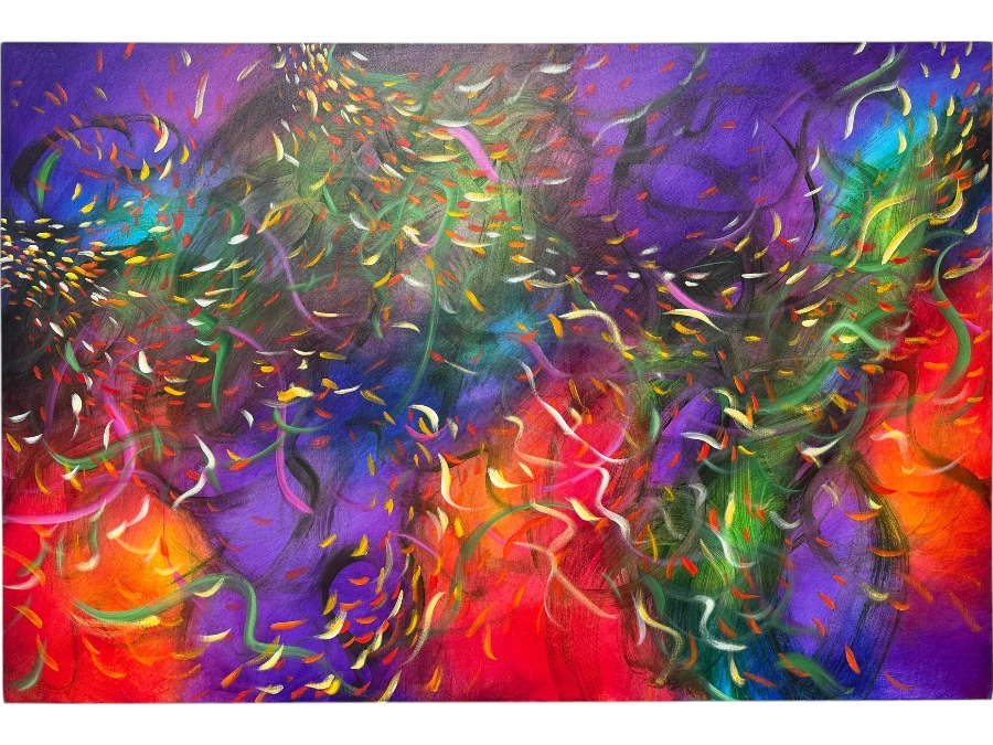 Gerrit Greve (1948-2024, Cardiff by the Sea, CA) Original Acrylic Painting On Canvas Titled 'Wonderment 5' 2014 Signed Verso 60 X 40 Estimate $2,400 - $3,000 (Retailed $13,300)