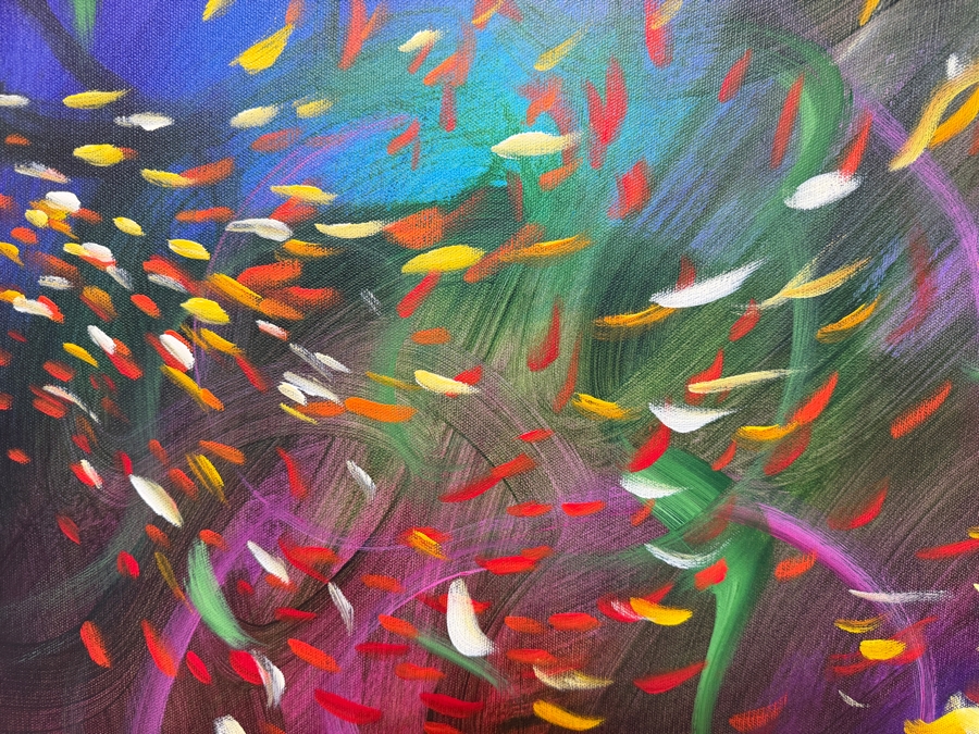 Gerrit Greve (1948-2024, Cardiff by the Sea, CA) Original Acrylic Painting On Canvas Titled 'Wonderment 5' 2014 Signed Verso 60 X 40 Estimate $2,400 - $3,000 (Retailed $13,300) [Photo 5]
