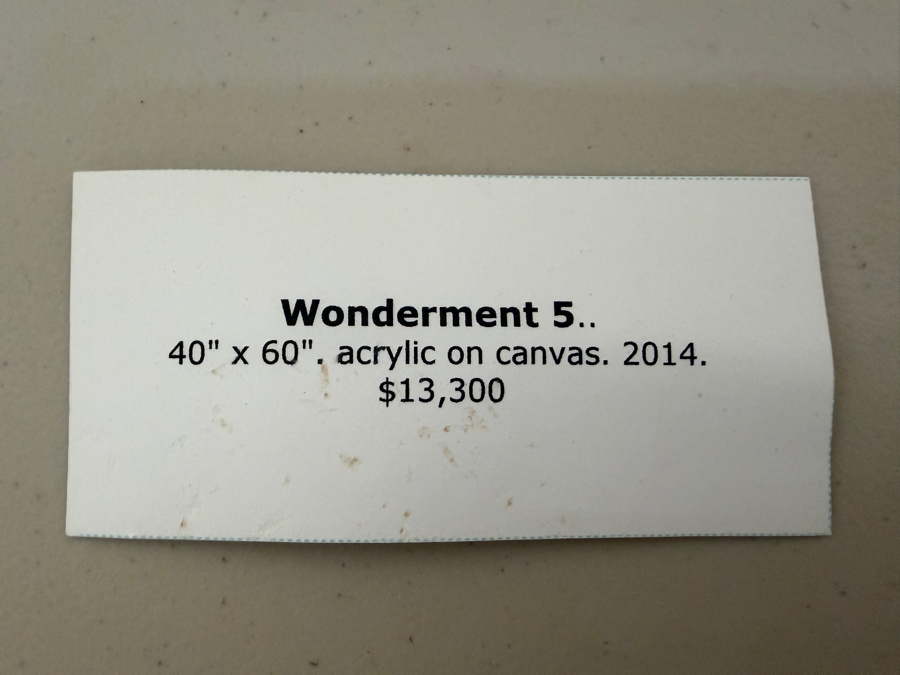 Gerrit Greve (1948-2024, Cardiff by the Sea, CA) Original Acrylic Painting On Canvas Titled 'Wonderment 5' 2014 Signed Verso 60 X 40 Estimate $2,400 - $3,000 (Retailed $13,300) [Photo 10]