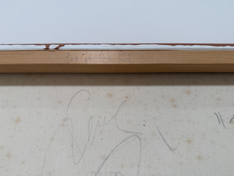 Gerrit Greve (1948-2024, Cardiff by the Sea, CA) Original Acrylic And Sand Painting On Canvas Titled 'Top Of The List' 1999 Signed Verso 48 X 60 Estimate $2,900 - $3,600 [Photo 10]
