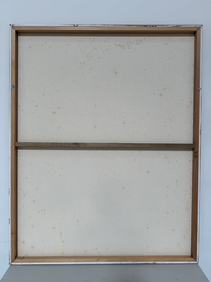 Gerrit Greve (1948-2024, Cardiff by the Sea, CA) Original Acrylic And Sand Painting On Canvas Titled 'Top Of The List' 1999 Signed Verso 48 X 60 Estimate $2,900 - $3,600 [Photo 6]