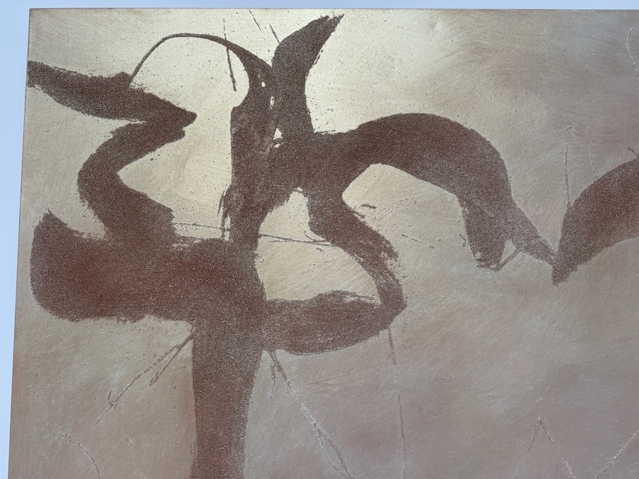 Gerrit Greve (1948-2024, Cardiff by the Sea, CA) Original Acrylic And Sand Painting On Canvas Titled 'Top Of The List' 1999 Signed Verso 48 X 60 Estimate $2,900 - $3,600 [Photo 2]