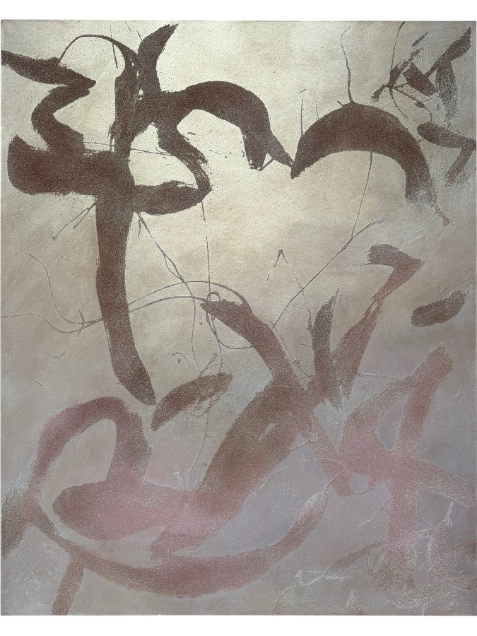 Gerrit Greve (1948-2024, Cardiff by the Sea, CA) Original Acrylic And Sand Painting On Canvas Titled 'Top Of The List' 1999 Signed Verso 48 X 60 Estimate $2,900 - $3,600