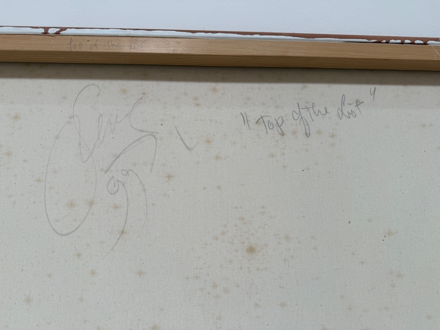 Gerrit Greve (1948-2024, Cardiff by the Sea, CA) Original Acrylic And Sand Painting On Canvas Titled 'Top Of The List' 1999 Signed Verso 48 X 60 Estimate $2,900 - $3,600 [Photo 7]