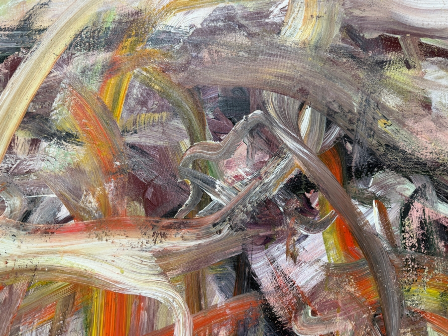 Gerrit Greve (1948-2024, Cardiff by the Sea, CA) Original Acrylic Painting On Canvas Titled 'Won The Garden' 2004 Signed Lower Left And Verso 48 X 60 Estimate $2,900 - $3,600 [Photo 5]
