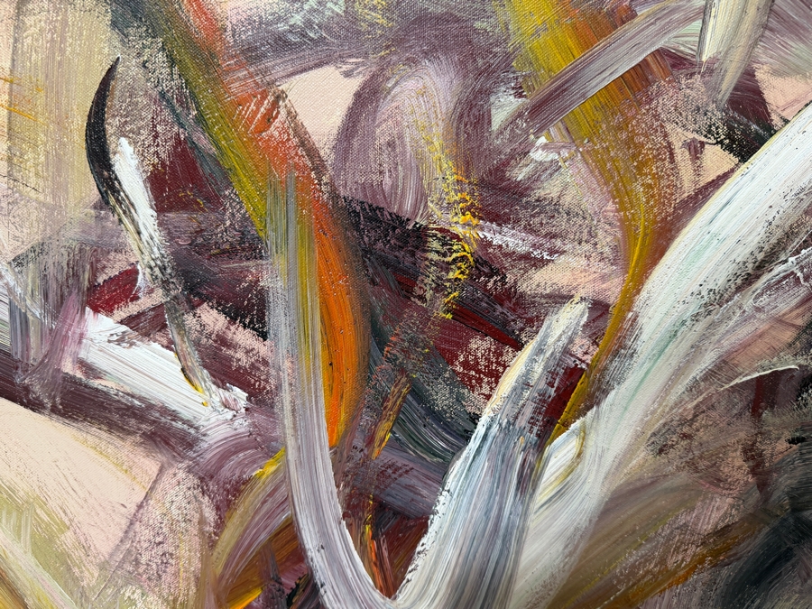 Gerrit Greve (1948-2024, Cardiff by the Sea, CA) Original Acrylic Painting On Canvas Titled 'Won The Garden' 2004 Signed Lower Left And Verso 48 X 60 Estimate $2,900 - $3,600 [Photo 3]