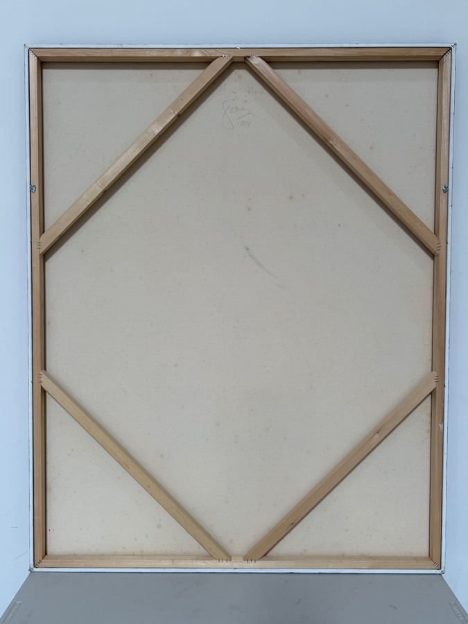 Gerrit Greve (1948-2024, Cardiff by the Sea, CA) Original Acrylic Painting On Canvas Titled 'Won The Garden' 2004 Signed Lower Left And Verso 48 X 60 Estimate $2,900 - $3,600 [Photo 8]