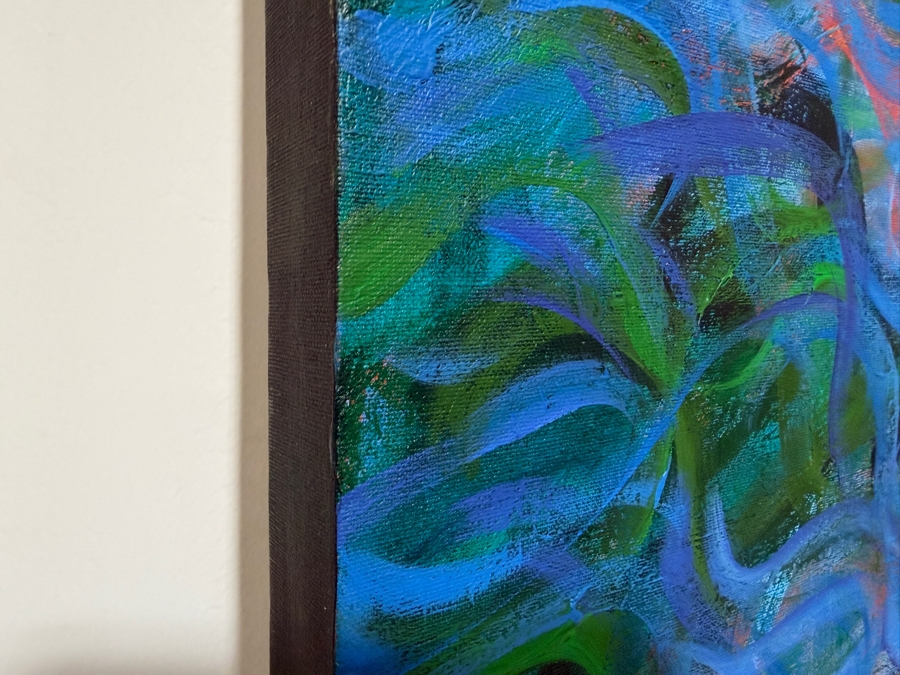 Gerrit Greve (1948-2024, Cardiff by the Sea, CA) Original Acrylic Painting On Canvas Titled 'Summer Kelp' 1992 Signed Verso 48 X 40 Estimate $1,900 - $2,400 [Photo 4]