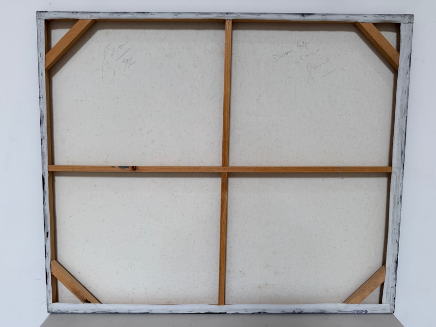 Gerrit Greve (1948-2024, Cardiff by the Sea, CA) Original Acrylic Painting On Canvas Titled 'Summer Kelp' 1992 Signed Verso 48 X 40 Estimate $1,900 - $2,400 [Photo 5]