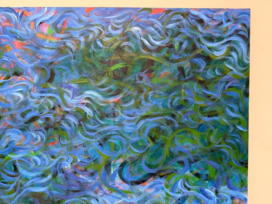 Gerrit Greve (1948-2024, Cardiff by the Sea, CA) Original Acrylic Painting On Canvas Titled 'Summer Kelp' 1992 Signed Verso 48 X 40 Estimate $1,900 - $2,400 [Photo 2]