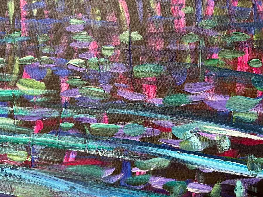 Gerrit Greve (1948-2024, Cardiff by the Sea, CA) Original Acrylic Painting On Canvas Titled 'Deep Waters Near Shore'  Signed Lower Right And Verso 72 X 40 Estimate $2,900 - $3,600 [Photo 4]