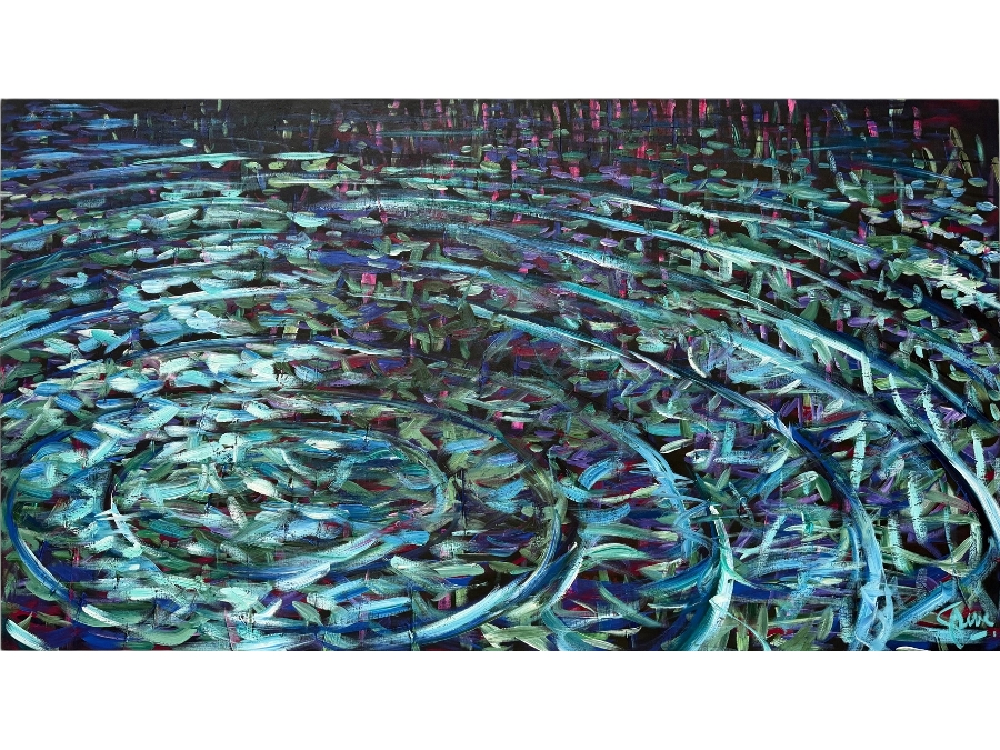 Gerrit Greve (1948-2024, Cardiff by the Sea, CA) Original Acrylic Painting On Canvas Titled 'Deep Waters Near Shore'  Signed Lower Right And Verso 72 X 40 Estimate $2,900 - $3,600