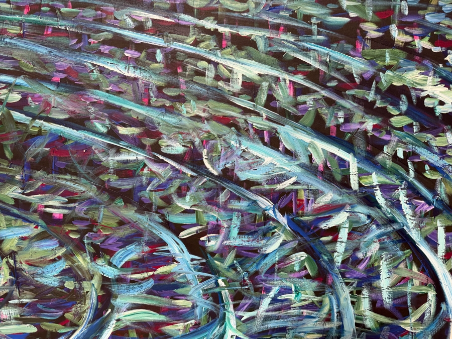 Gerrit Greve (1948-2024, Cardiff by the Sea, CA) Original Acrylic Painting On Canvas Titled 'Deep Waters Near Shore'  Signed Lower Right And Verso 72 X 40 Estimate $2,900 - $3,600 [Photo 3]