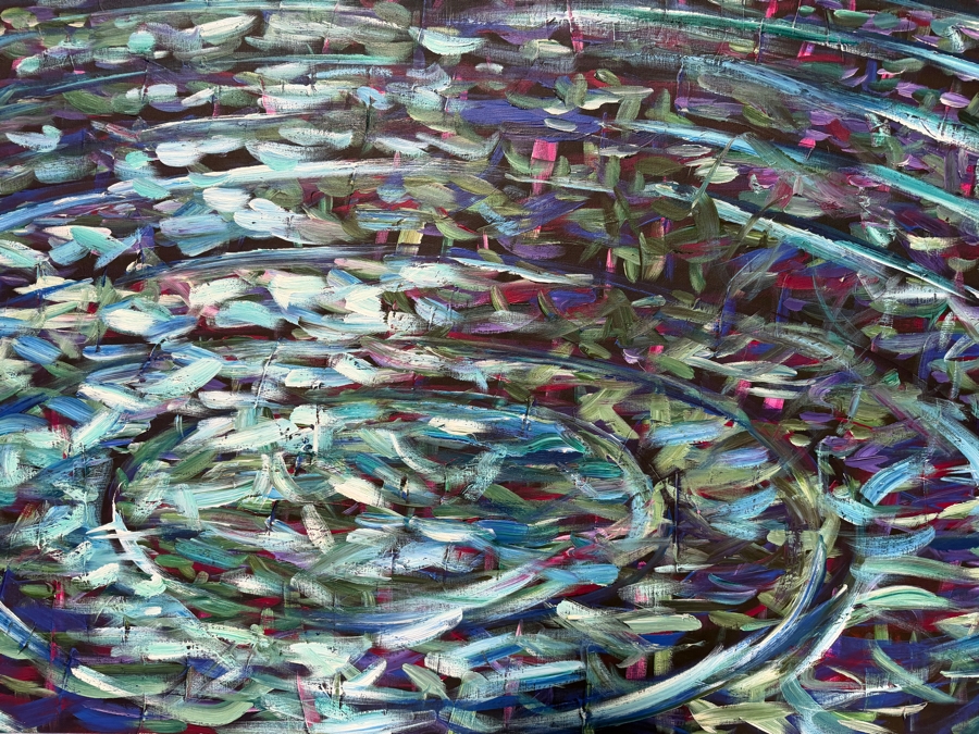 Gerrit Greve (1948-2024, Cardiff by the Sea, CA) Original Acrylic Painting On Canvas Titled 'Deep Waters Near Shore'  Signed Lower Right And Verso 72 X 40 Estimate $2,900 - $3,600 [Photo 2]