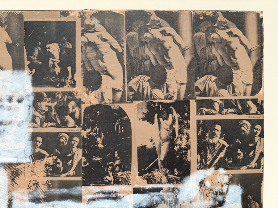 Gerrit Greve (1948-2024, Cardiff by the Sea, CA) Original Acrylic And Carbon Transfers Painting On Canvas 1998 Signed Verso 36 X 72 Estimate $2,600 - $3,200 [Photo 18]