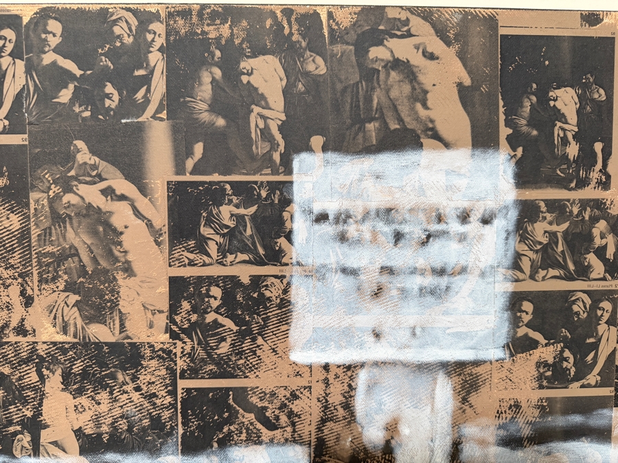 Gerrit Greve (1948-2024, Cardiff by the Sea, CA) Original Acrylic And Carbon Transfers Painting On Canvas 1998 Signed Verso 36 X 72 Estimate $2,600 - $3,200 [Photo 19]
