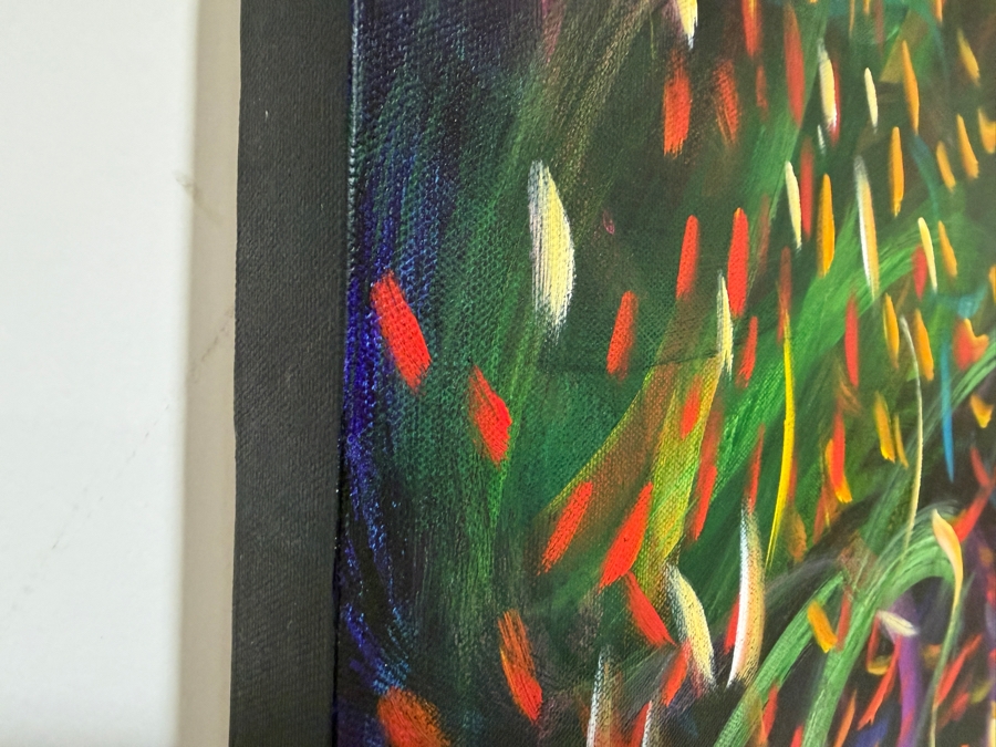 Gerrit Greve (1948-2024, Cardiff by the Sea, CA) Original Acrylic Painting On Canvas Titled '1st Wonderment' 2013 Signed Verso 60 X 40 Estimate $2,400 - $3,000 [Photo 4]