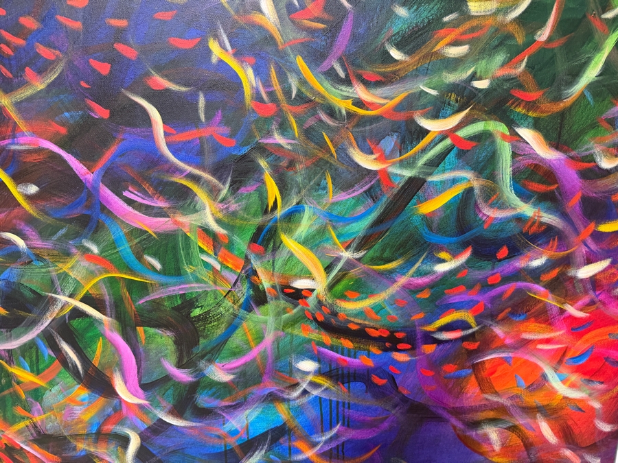 Gerrit Greve (1948-2024, Cardiff by the Sea, CA) Original Acrylic Painting On Canvas Titled '1st Wonderment' 2013 Signed Verso 60 X 40 Estimate $2,400 - $3,000 [Photo 3]
