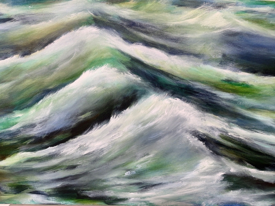 Gerrit Greve (1948-2024, Cardiff by the Sea, CA) Original Acrylic Painting On Canvas 2013 Signed Verso 72 X 36 Estimate $2,600 - $3,200 [Photo 2]