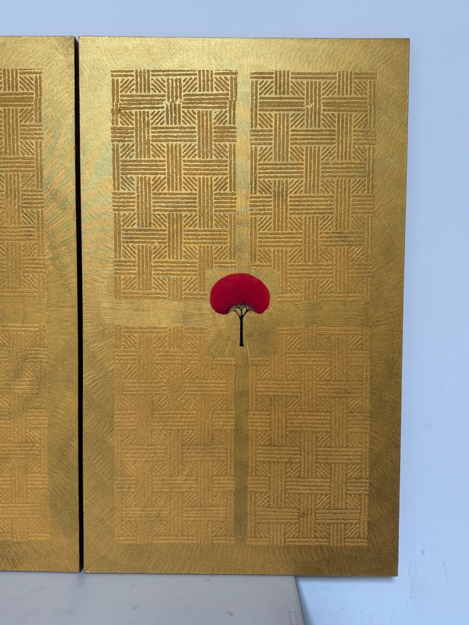 Gerrit Greve (1948-2024, Cardiff by the Sea, CA) Original Diptych Acrylic Painting On Canvas Titled 'Wedding Pair Icons' 2007 Signed Verso 72 X 60 Estimate $4,300 - $5,400 [Photo 2]