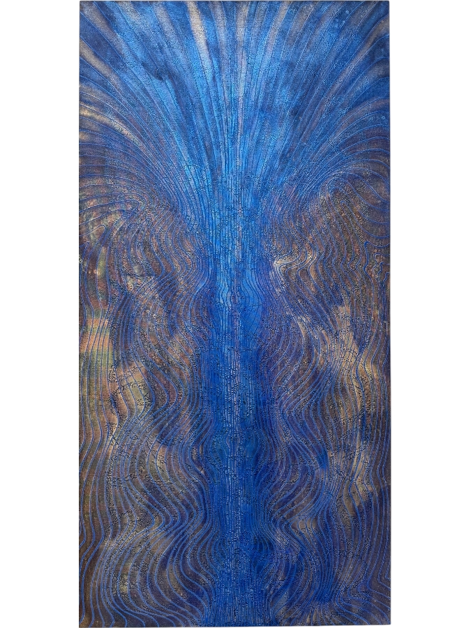 Gerrit Greve (1948-2024, Cardiff by the Sea, CA) Original Acrylic Painting On Canvas Titled 'Journey 117' 2007 Signed Verso 36 X 72 Estimate $2,600 - $3,200