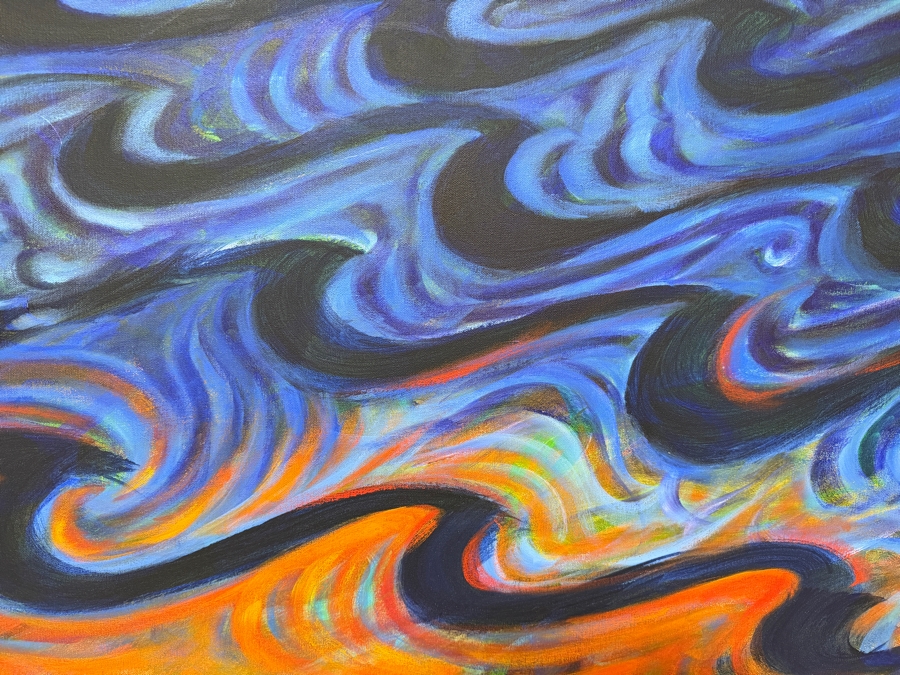 Gerrit Greve (1948-2024, Cardiff by the Sea, CA) Original Acrylic Painting On Canvas 2014 Signed Verso 72 X 36 Estimate $2,600 - $3,200 [Photo 4]