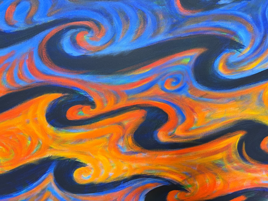Gerrit Greve (1948-2024, Cardiff by the Sea, CA) Original Acrylic Painting On Canvas 2014 Signed Verso 72 X 36 Estimate $2,600 - $3,200 [Photo 3]