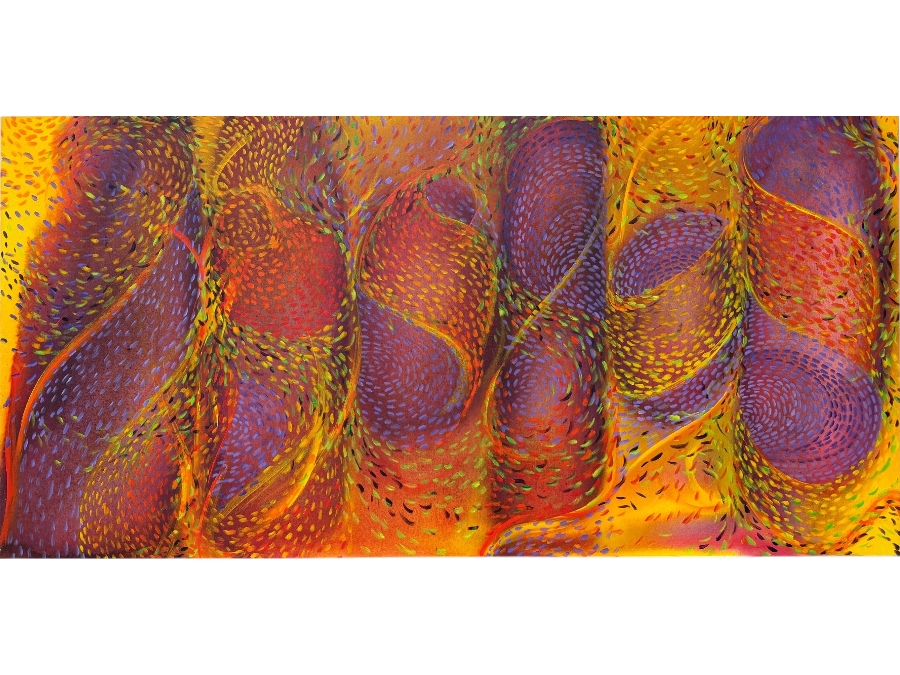 Gerrit Greve (1948-2024, Cardiff by the Sea, CA) Original Acrylic Painting On Canvas Titled 'Underwater Sacred Passages' 2021 Signed Verso 72 X 36 Estimate $2,600 - $3,200