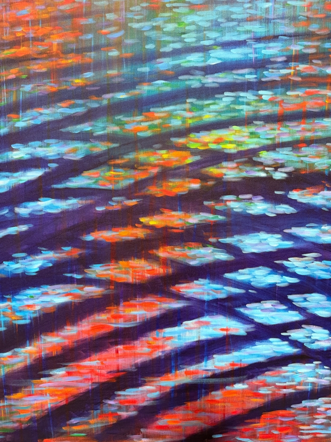 Gerrit Greve (1948-2024, Cardiff by the Sea, CA) Original Diptych Acrylic Painting On Canvas Titled 'Reflection Ripples' 2002 Signed Verso 72 X 60 Estimate $4,300 - $5,400 [Photo 5]