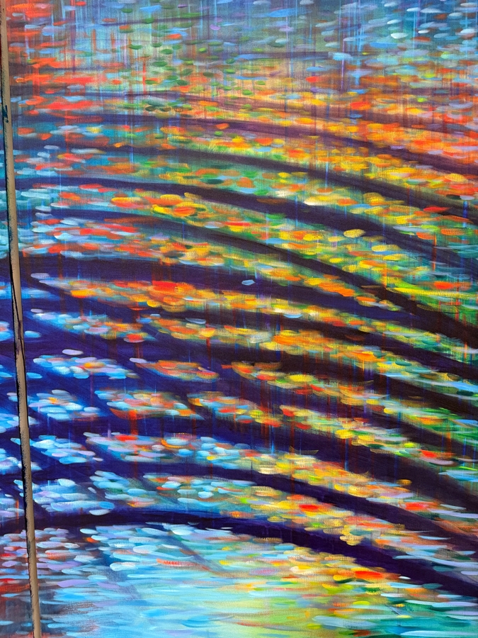 Gerrit Greve (1948-2024, Cardiff by the Sea, CA) Original Diptych Acrylic Painting On Canvas Titled 'Reflection Ripples' 2002 Signed Verso 72 X 60 Estimate $4,300 - $5,400 [Photo 3]