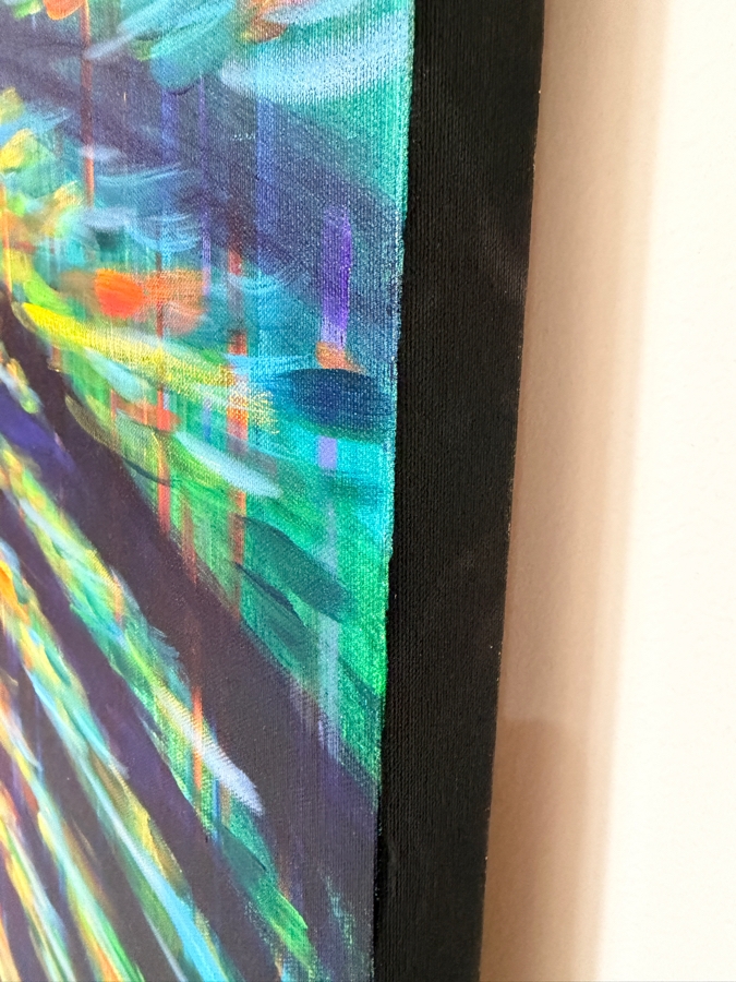 Gerrit Greve (1948-2024, Cardiff by the Sea, CA) Original Diptych Acrylic Painting On Canvas Titled 'Reflection Ripples' 2002 Signed Verso 72 X 60 Estimate $4,300 - $5,400 [Photo 6]