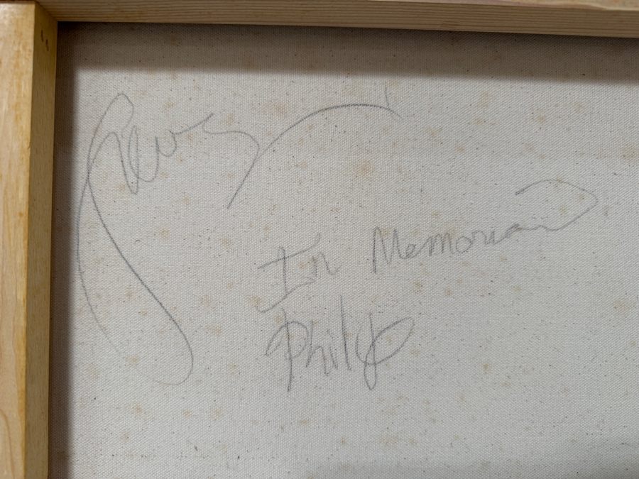 Gerrit Greve (1948-2024, Cardiff by the Sea, CA) Original Acrylic Painting On Canvas Titled 'In Memoriam Philip'  Signed Verso 60 X 36 Estimate $2,200 - $2,700 [Photo 7]
