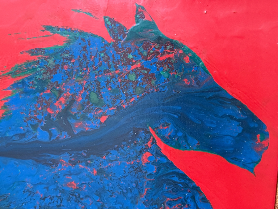 Gerrit Greve (1948-2024, Cardiff by the Sea, CA) Original Acrylic Painting On Canvas Titled 'Manchurian Horse'  Signed Lower Left 30 X 24 Estimate $700 - $900 [Photo 3]