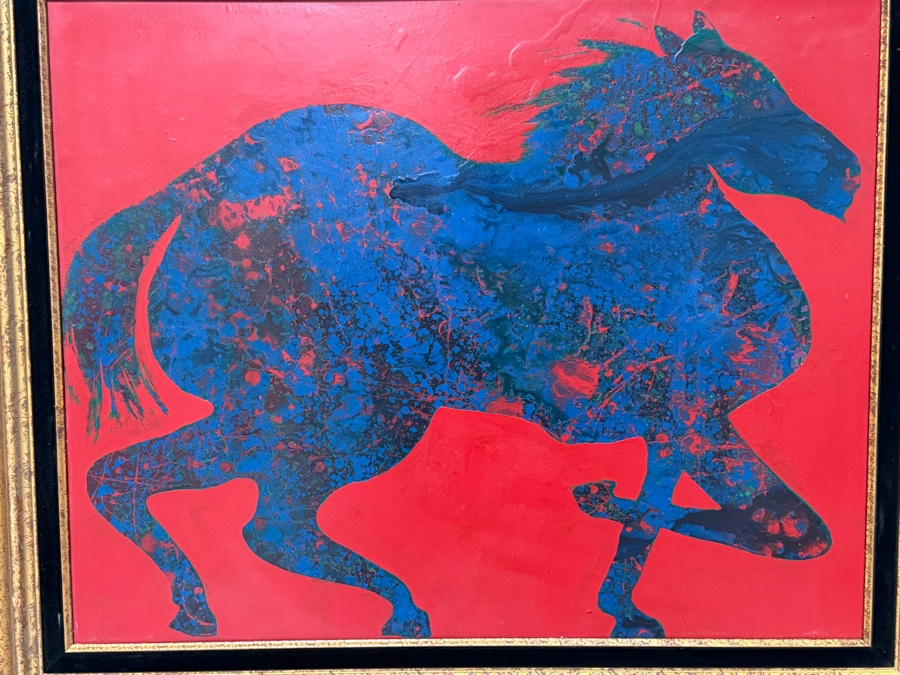 Gerrit Greve (1948-2024, Cardiff by the Sea, CA) Original Acrylic Painting On Canvas Titled 'Manchurian Horse'  Signed Lower Left 30 X 24 Estimate $700 - $900 [Photo 2]