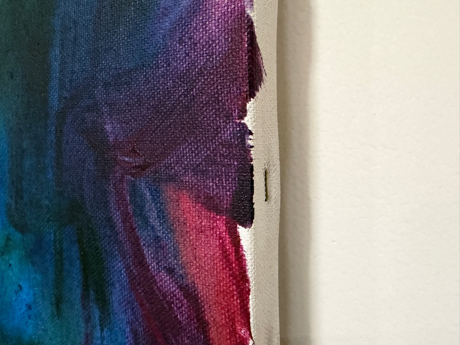 Gerrit Greve (1948-2024, Cardiff by the Sea, CA) Original Acrylic Drip Painting On Canvas Titled 'Course Of The Corset II'  Signed Lower Right And Verso 36 X 48 Estimate $1,700 - $2,200 [Photo 6]