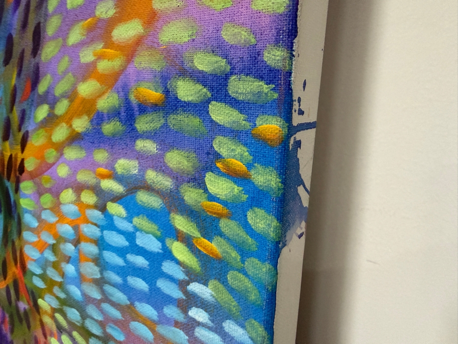 Gerrit Greve (1948-2024, Cardiff by the Sea, CA) Original Acrylic Painting On Canvas Titled 'Underwater Trees And Currents' 2021 Signed Verso 48 X 36 Estimate $1,700 - $2,200 [Photo 4]
