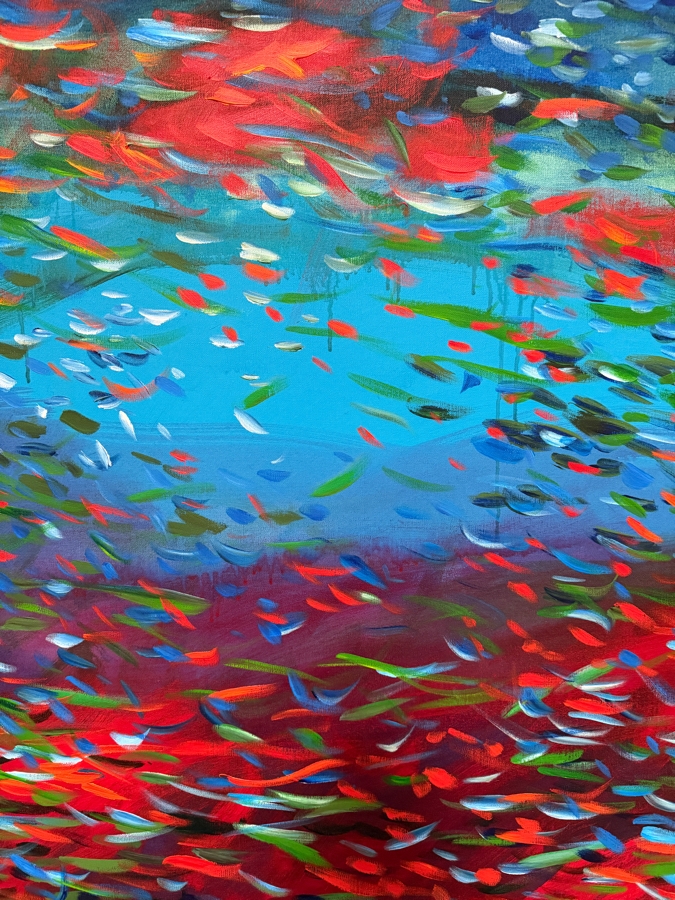 Gerrit Greve (1948-2024, Cardiff by the Sea, CA) Original Acrylic Painting On Canvas Titled 'Diver's Delight'  Signed Lower Right And Verso 72 X 48 Estimate $3,500 - $4,300 [Photo 5]