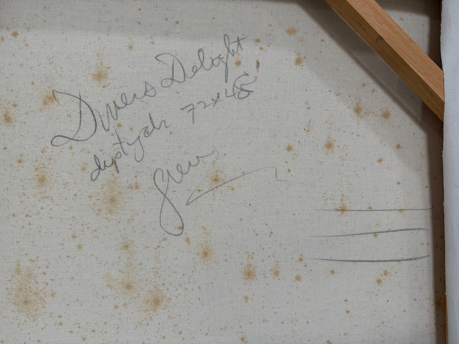 Gerrit Greve (1948-2024, Cardiff by the Sea, CA) Original Acrylic Painting On Canvas Titled 'Diver's Delight'  Signed Lower Right And Verso 72 X 48 Estimate $3,500 - $4,300 [Photo 12]