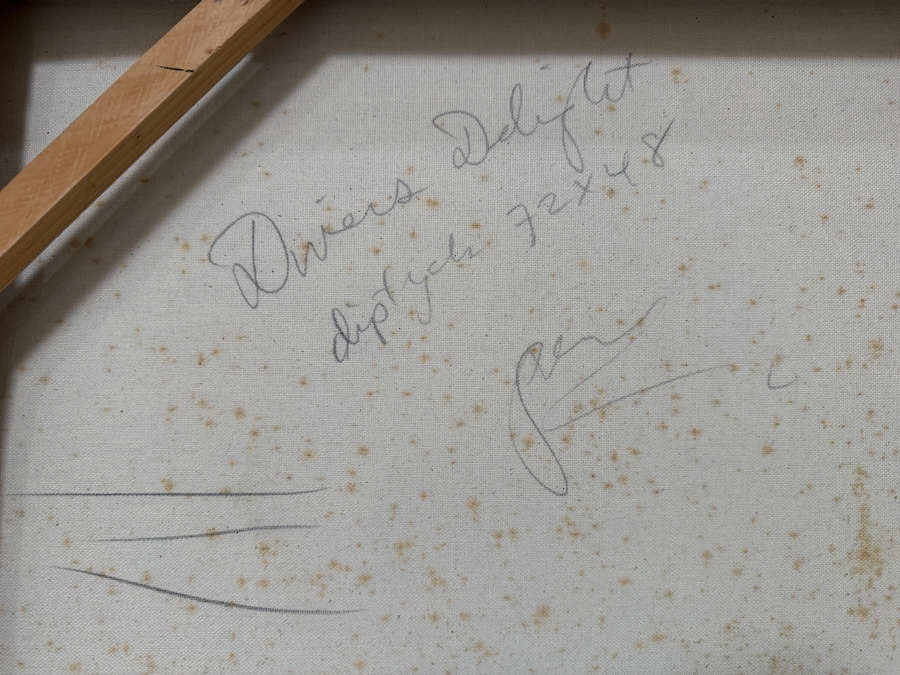 Gerrit Greve (1948-2024, Cardiff by the Sea, CA) Original Acrylic Painting On Canvas Titled 'Diver's Delight'  Signed Lower Right And Verso 72 X 48 Estimate $3,500 - $4,300 [Photo 10]