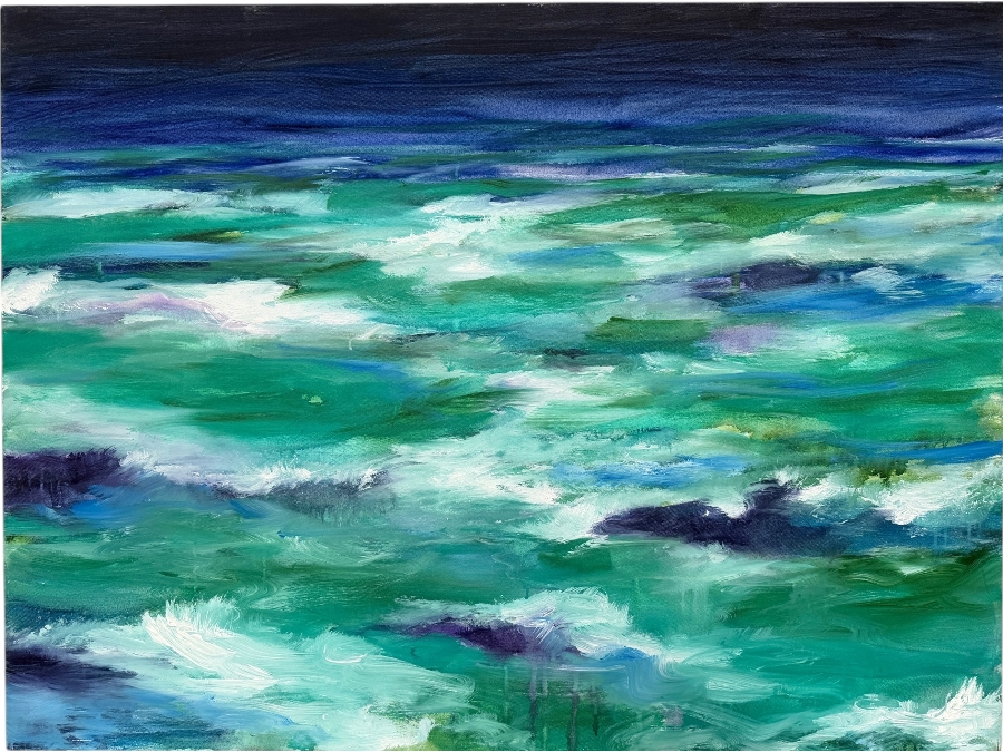 Gerrit Greve (1948-2024, Cardiff by the Sea, CA) Original Acrylic Painting On Canvas Titled 'Creation Study #12' 2005 Signed Verso 48 X 36 Estimate $1,700 - $2,200