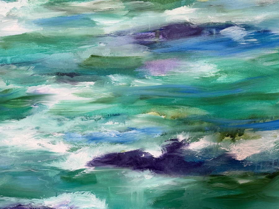 Gerrit Greve (1948-2024, Cardiff by the Sea, CA) Original Acrylic Painting On Canvas Titled 'Creation Study #12' 2005 Signed Verso 48 X 36 Estimate $1,700 - $2,200 [Photo 3]