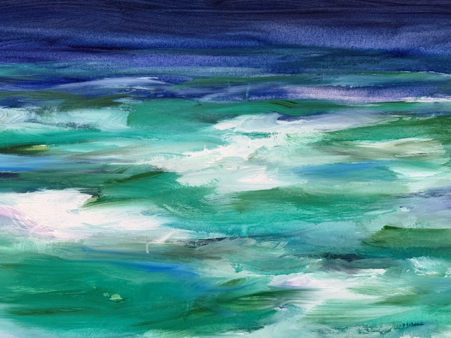 Gerrit Greve (1948-2024, Cardiff by the Sea, CA) Original Acrylic Painting On Canvas Titled 'Creation Study #12' 2005 Signed Verso 48 X 36 Estimate $1,700 - $2,200 [Photo 2]