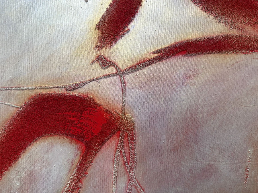 Gerrit Greve (1948-2024, Cardiff by the Sea, CA) Original Acrylic And Sand Painting On Canvas Titled 'Language Power 01' 2006 Signed Verso 36 X 48 Estimate $1,700 - $2,200 [Photo 3]