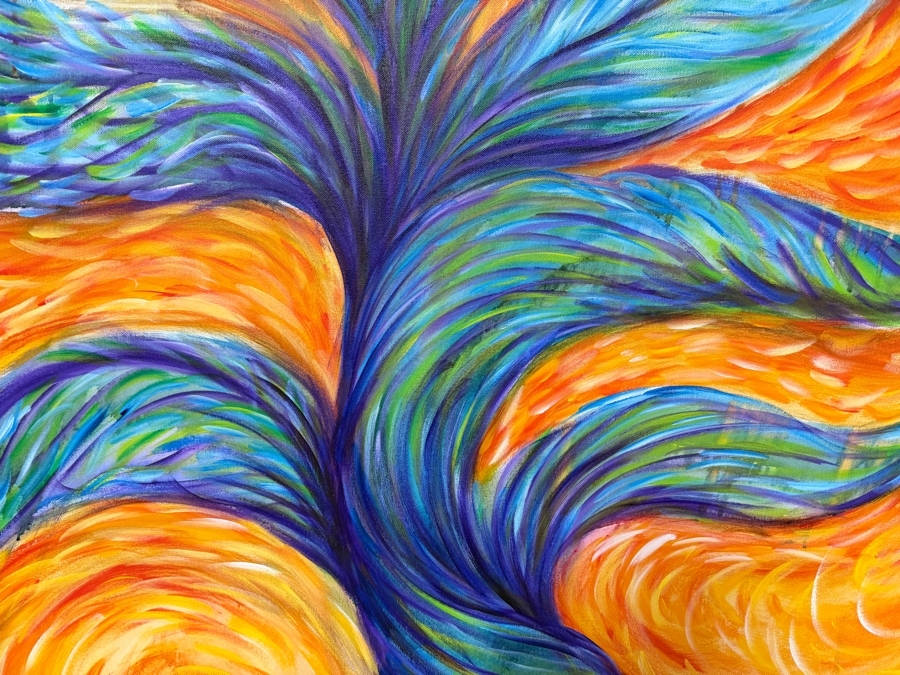 Gerrit Greve (1948-2024, Cardiff by the Sea, CA) Original Acrylic Painting On Canvas Titled 'Plants 008' 2019 Signed Lower Right And Verso 36 X 36 Estimate $1,300 - $1,600 [Photo 2]
