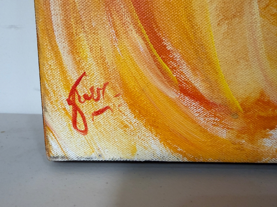 Gerrit Greve (1948-2024, Cardiff by the Sea, CA) Original Acrylic Painting On Canvas Titled 'Plants 008' 2019 Signed Lower Right And Verso 36 X 36 Estimate $1,300 - $1,600 [Photo 4]