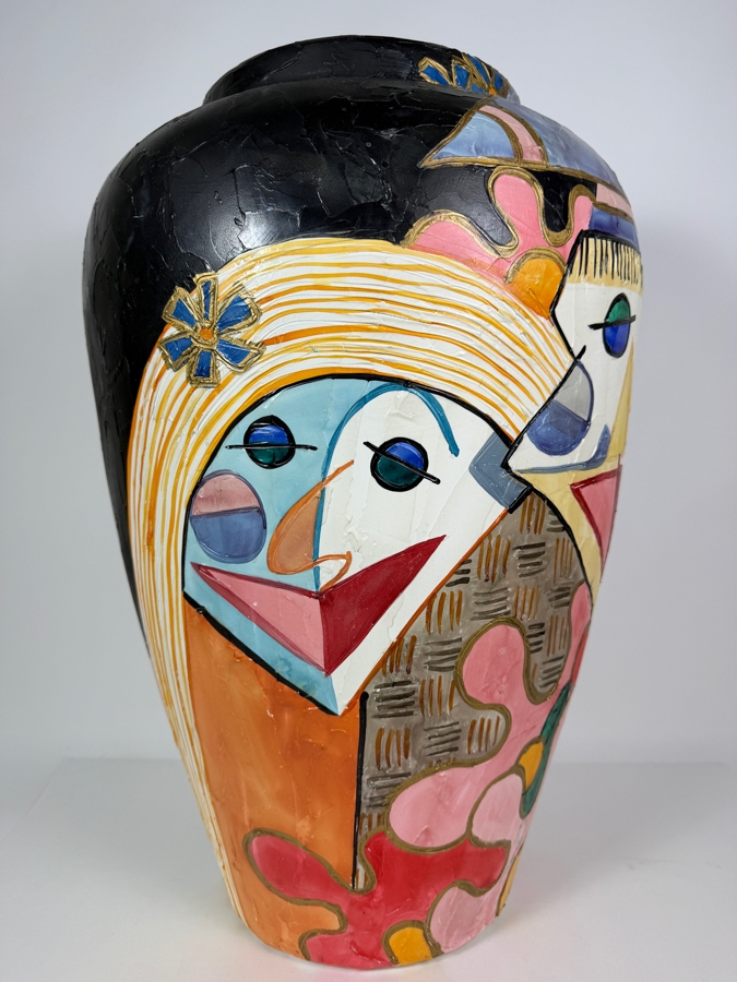 Just Added - Large Hand Painted Ceramic Floor Vase 16W X 24H [Photo 3]