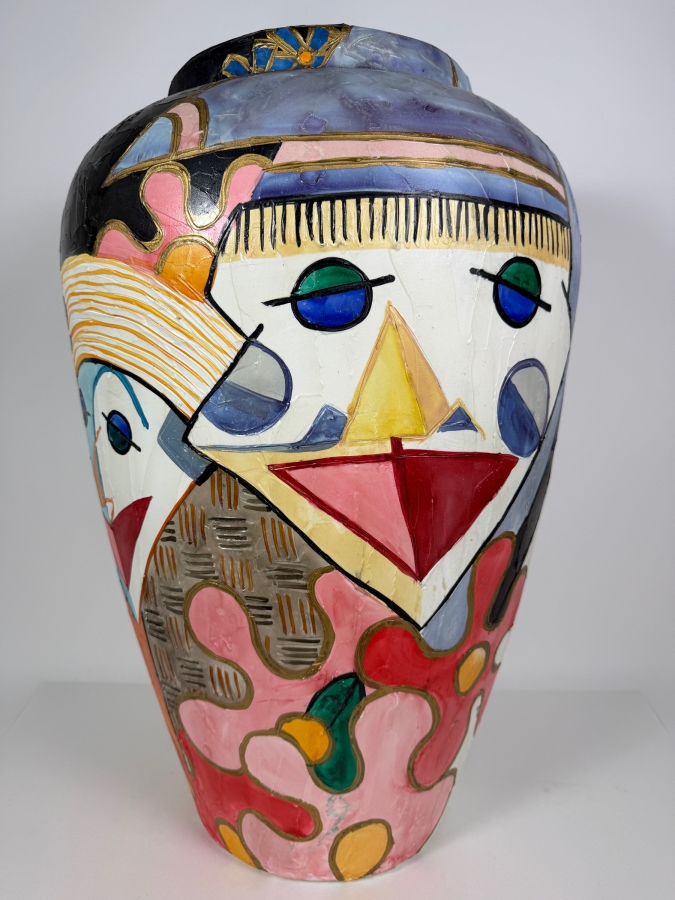 Just Added - Large Hand Painted Ceramic Floor Vase 16W X 24H [Photo 2]