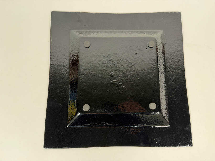 Just Added - Hand Painted Studio Art Glass Platter Dish 14W X 1H [Photo 5]